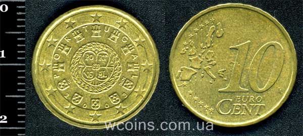 Монета Портуґалія 10 євро центів 2003