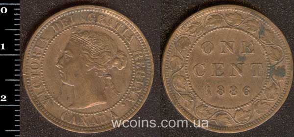 Монета Канада 1 цент 1886