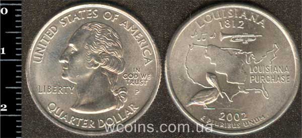 Coin USA 25 cents 2002 Louisiana