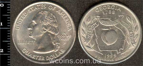Монета США 25 центів 1999 Джорджія