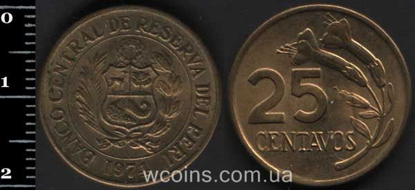 Монета Перу 25 сентаво 1974
