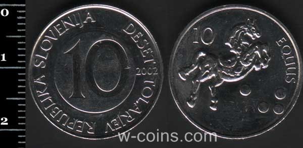 Монета Словенія 10 толарів 2002