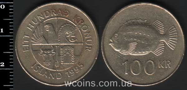 Монета Ісландія 100 крон 1995