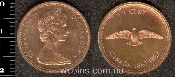 Монета Канада 1 цент 1967