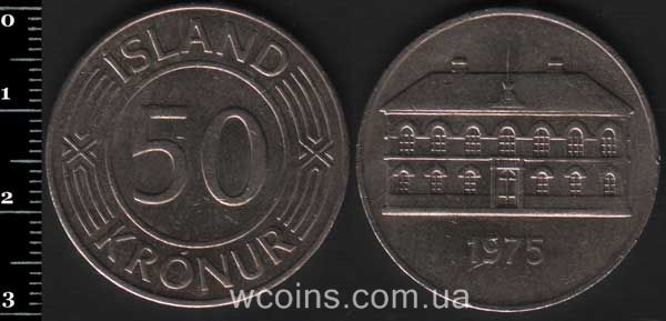 Монета Ісландія 50 крон 1975