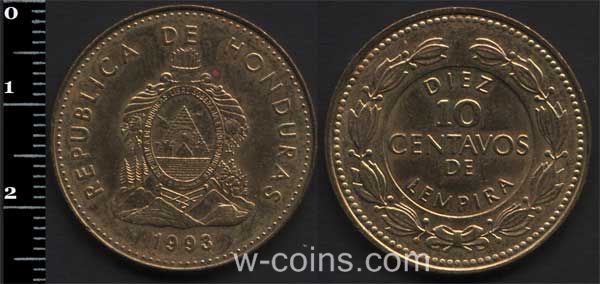 Монета Гондурас 10 сентаво 1993