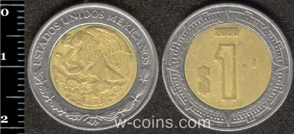 Монета Мексика 1 песо 2000