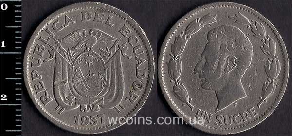 Coin Ecuador 1 sucre 1937