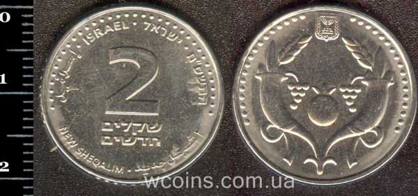 Монета Ізраїль 2 нових шекеля 2008