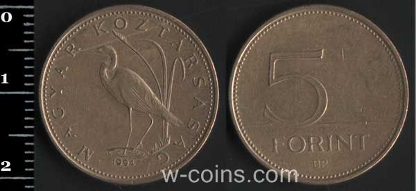 Монета Угорщина 5 форинтів 1994