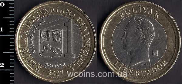 Монета Венесуела 1 болівар 2007