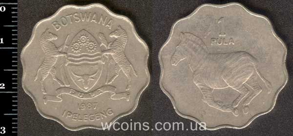 Монета Ботсвана 1 пула 1987
