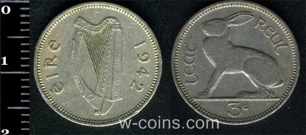 Coin Ireland 3 pence 1942