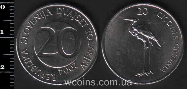 Монета Словенія 20 толарів 2004