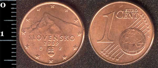 Монета Словаччина 1 євро цент 2009