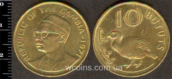Coin Gambia 10 bututs 1971
