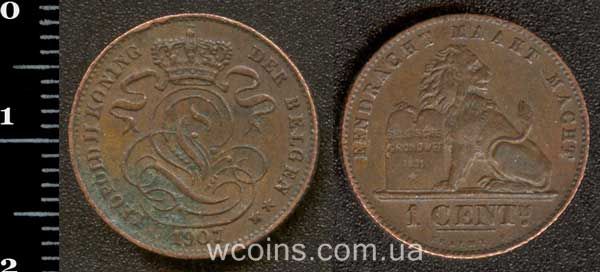 Монета Бельґія 1 сантим 1907