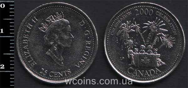 Монета Канада 25 центів 2000