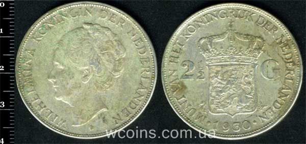 Монета Нідерланди 2,5 гульдена 1930