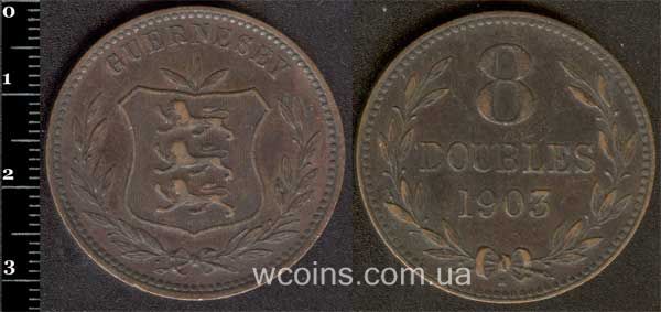 Монета Ґернсі 8 дублів 1903