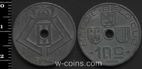 Монета Бельґія 10 сантимів 1942