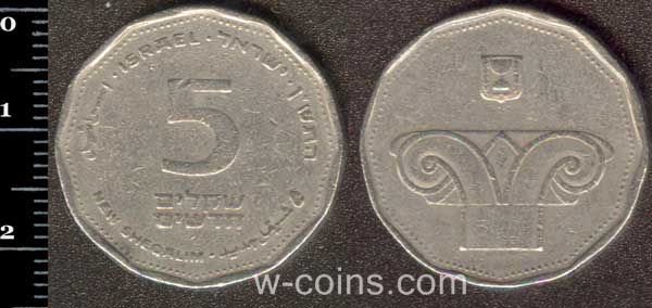 Монета Ізраїль 5 шекелів 1990