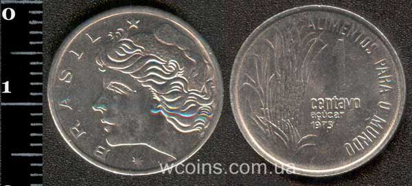 Монета Бразілія 1 сентаво 1975