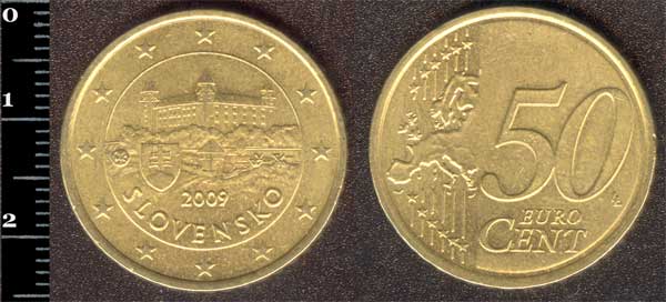 Монета Словаччина 50 євро центів 2009