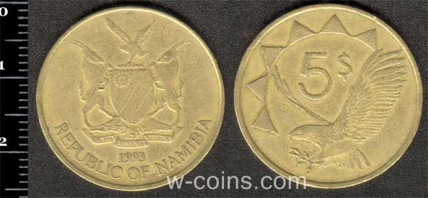 Coin Namibia 5 dollars 1993