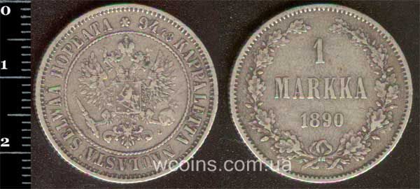 Монета Фінляндія 1 маркка 1890