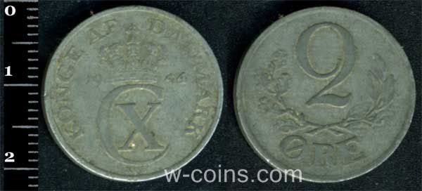 Монета Данія 2 ере 1944