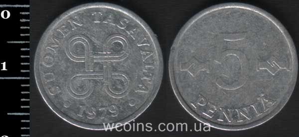 Монета Фінляндія 5 пенсів 1979
