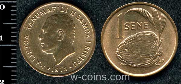 Монета Самоа 1 сене 1974
