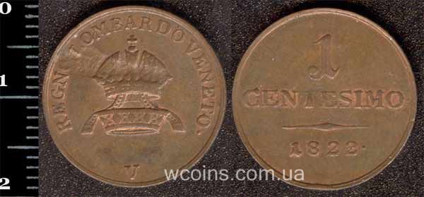 Монета Італія 1 чентизимо 1822
