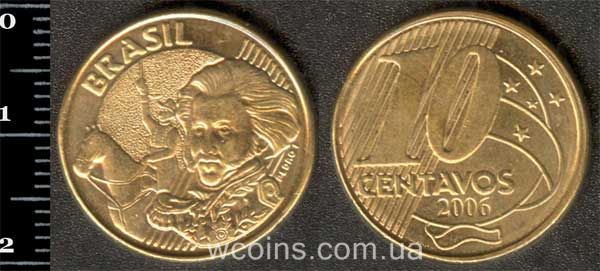 Монета Бразілія 10 сентаво 2006