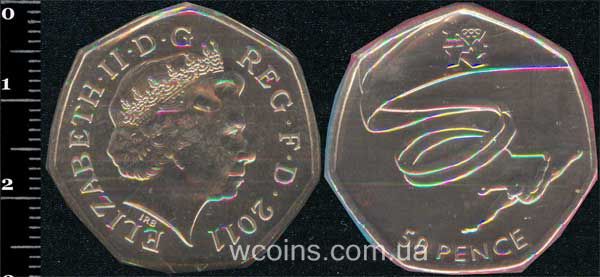 Монета Великобританія 50 пенсів 2011