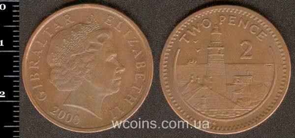 Монета Ґібралтар 2 пенса 2000