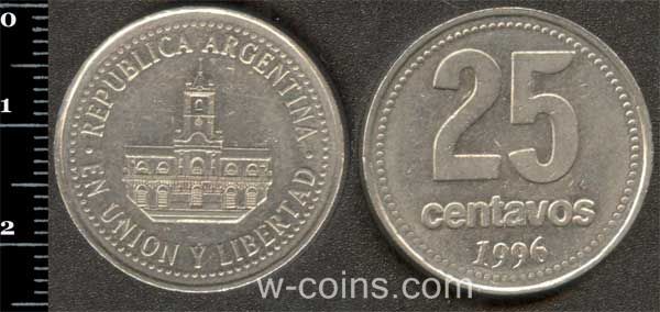 Coin Argentina 25 centavos 1996