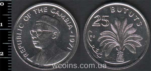Монета Ґамбія 25 бутутів 1971