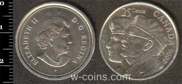 Coin Canada 25 cents 2005