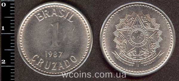 Монета Бразілія 1 крузадо 1987