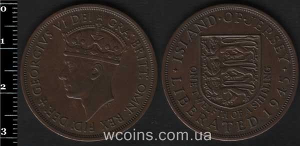 Монета Джерсі 1/12 шилінга 1945