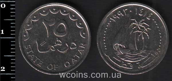 Монета Катар 25 дирхемів 1992