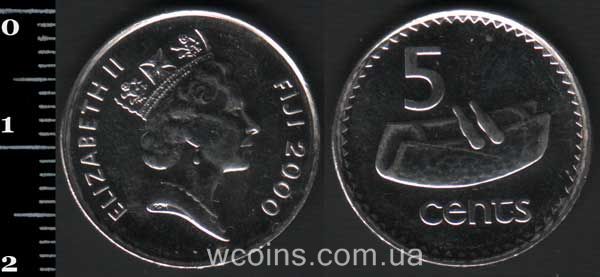 Монета Фіджі 5 центів 2000