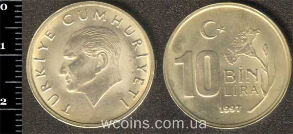 Монета Турція 10 000 лір 1996