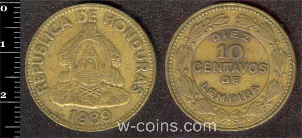 Монета Гондурас 10 сентаво 1989