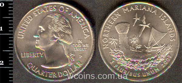 Монета США 25 центів 2009  Північні Маріанські Острови
