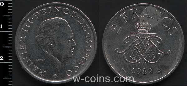 Монета Монако 2 франка 1982