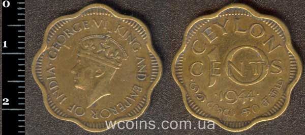 Coin Sri Lanka 10 cents 1944
