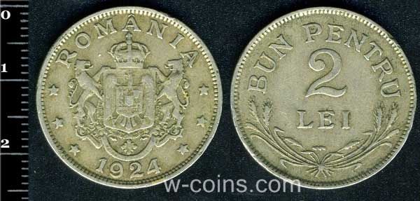 Монета Румунія 2 лея 1924